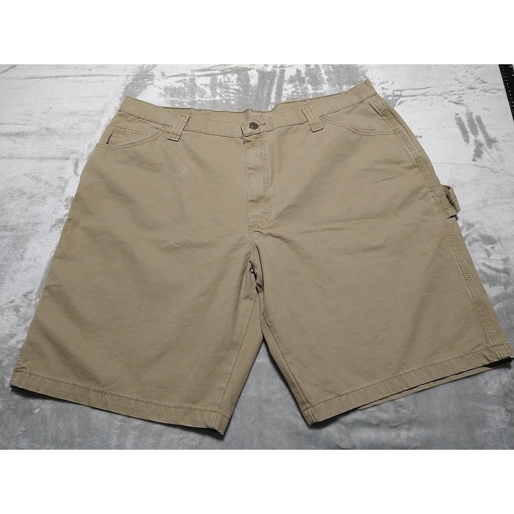 Wrangler Carpenter Shorts Men W40 L10 Brown Denim Work Durable Cotton